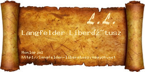 Langfelder Liberátusz névjegykártya